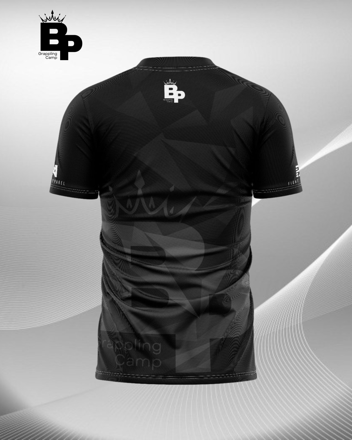 Vue arrière du t-shirt BP Grappling Camp avec logo discret sur la nuque